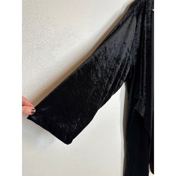 Lacy After Noon Velvet Cardigan L Black Cameo Whimsigoth Fairy Grunge Boho - Picture 4 of 16